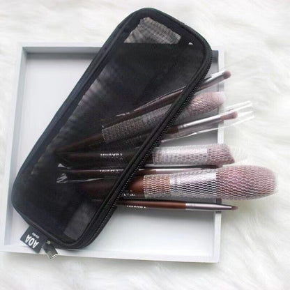 Makeup Brush Travel Case Cosmetic Toiletry Bag Organizer Mesh Kit Pouch