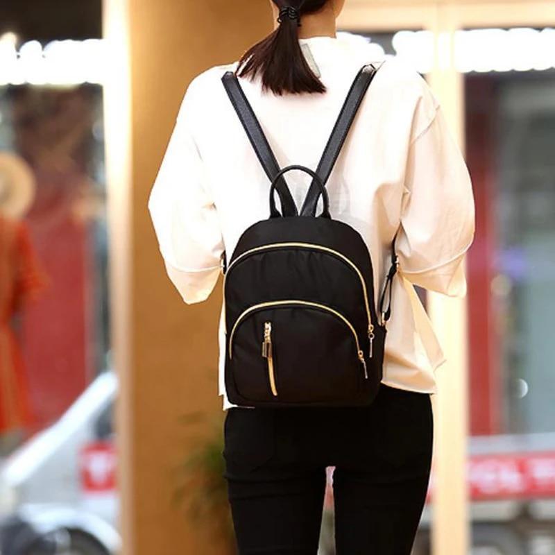 Waterproof Mini Backpack Women Purse Nylon Shoulder Rucksack Small Travel Bag