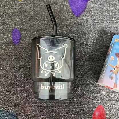 Kuromi Straw Glass Lovely Water Cup Coffee Cup Portable