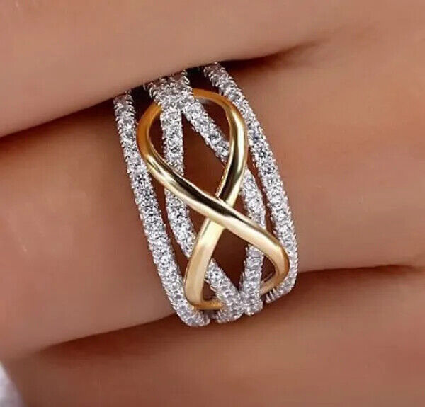 New fashion infinite love ring heart-shaped ring ladies two-color wedding Ring