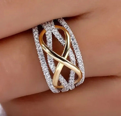 New fashion infinite love ring heart-shaped ring ladies two-color wedding Ring