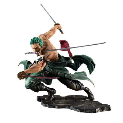 Anime One Piece Roronoa Zoro Three-Knife Fighting PVC Action Figure Model Toy
