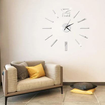 DIY Wall Sticker Clocks Acrylic Home Office Adhesive Mini Living Room Decor 60cm