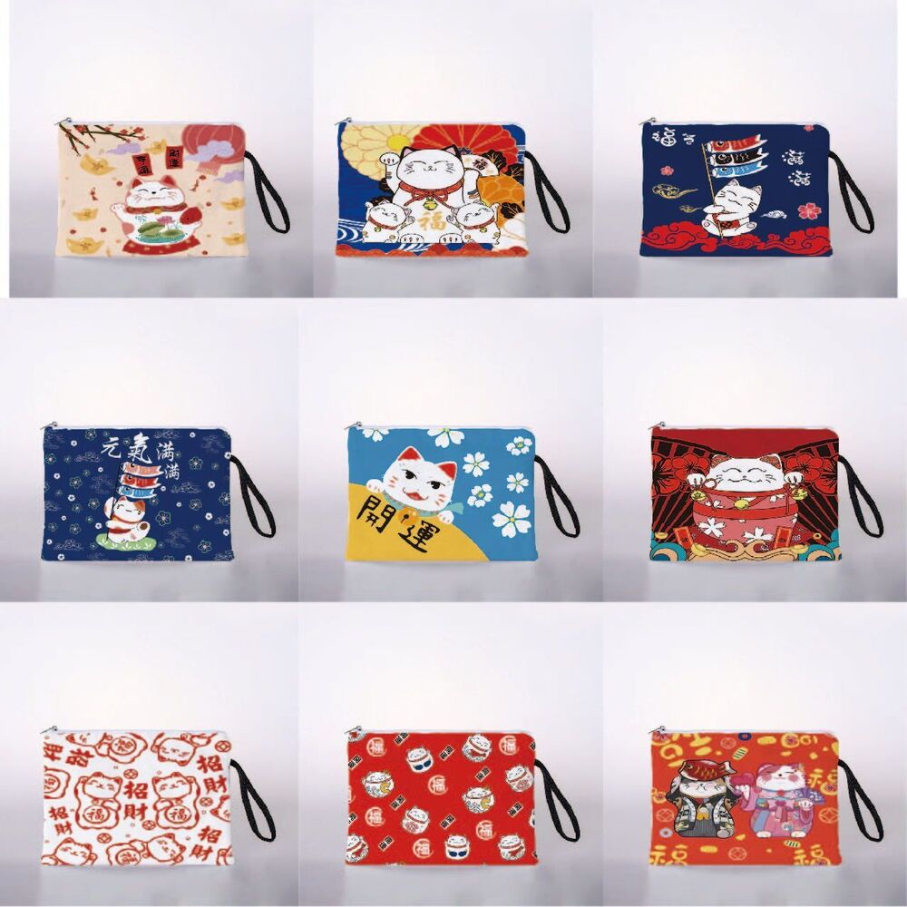 Cosmetic Bag Digital Printing Traveling Storage Purse Zipper Jacquard Pouch 1 PC
