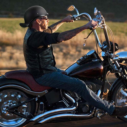 Classic Motorcycle Helmet with Baseball-Style Cruiser Adult Half Face Helmet