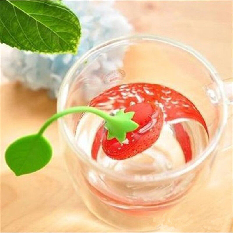 Food-grade Silicone Strawberry Design Tea Leaf Strainer Infuser Filter Tools - Thumbnail 3