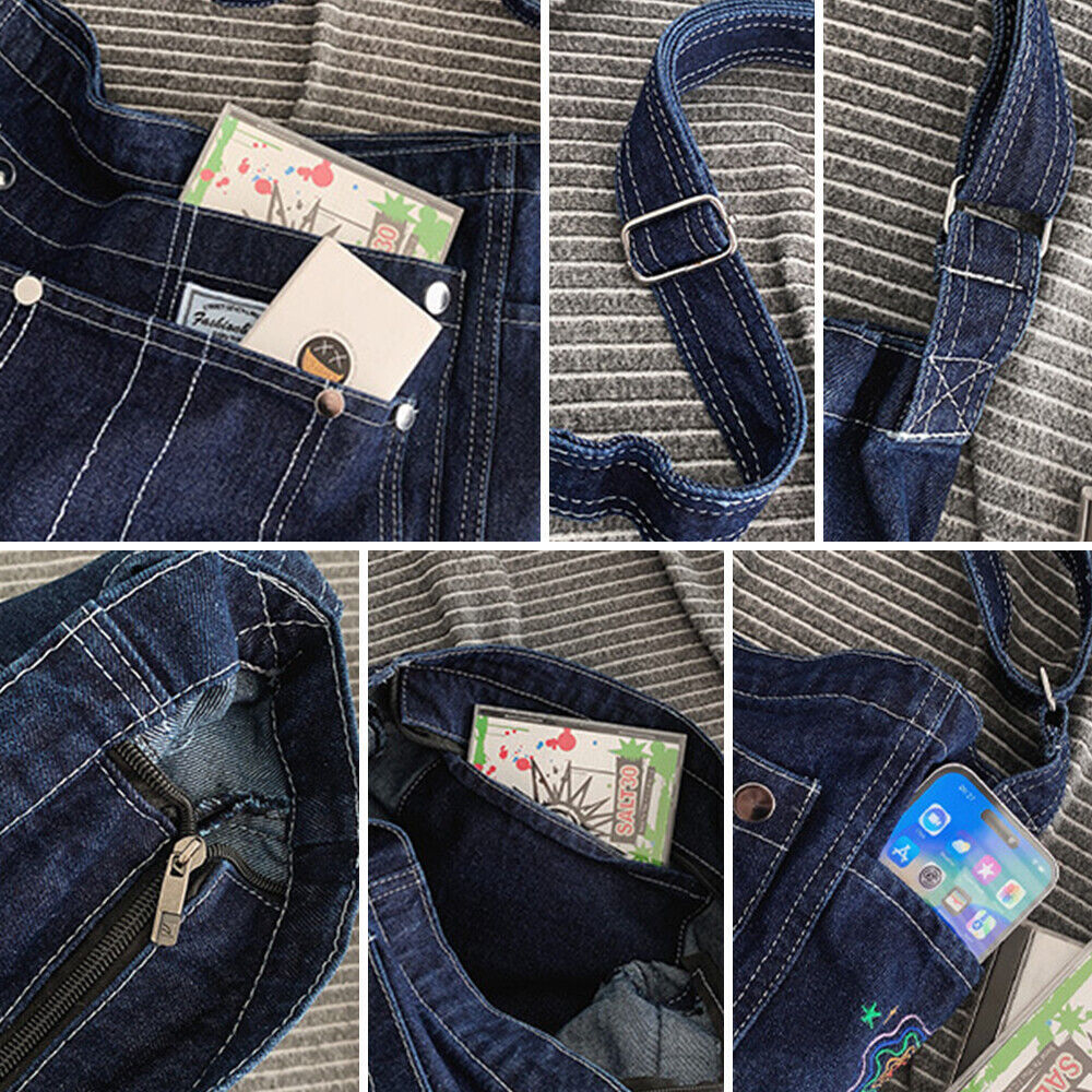 Women's Denim Tote Bag Adjustable Shoulder Crossbody Handbag Purse Gift
