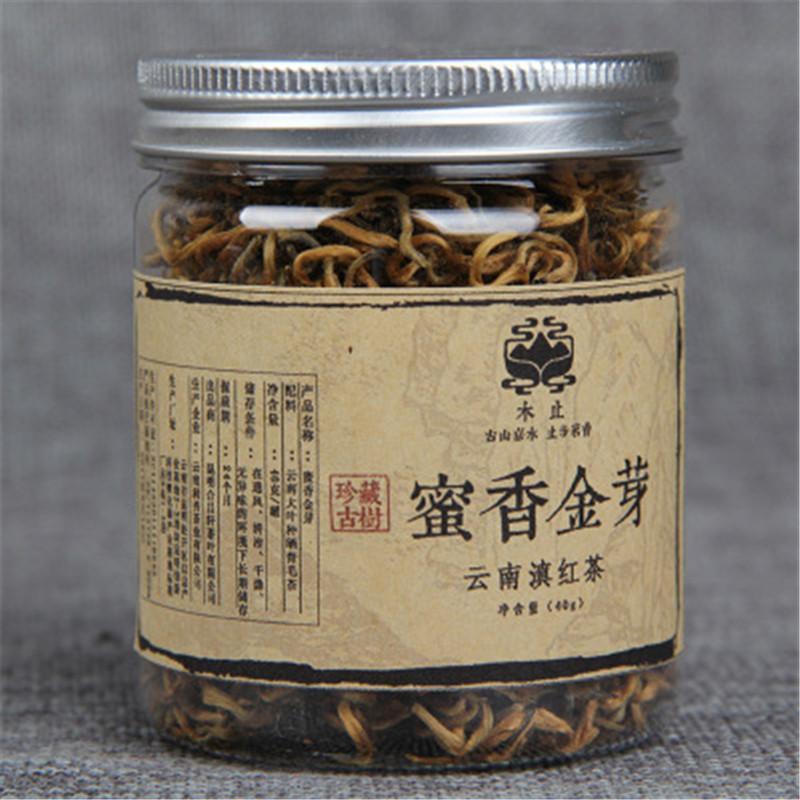 40g Dianhong Black Tea Large Leaves Kung Fu Cha Red Honey Golden Buds Tea Yunnan
