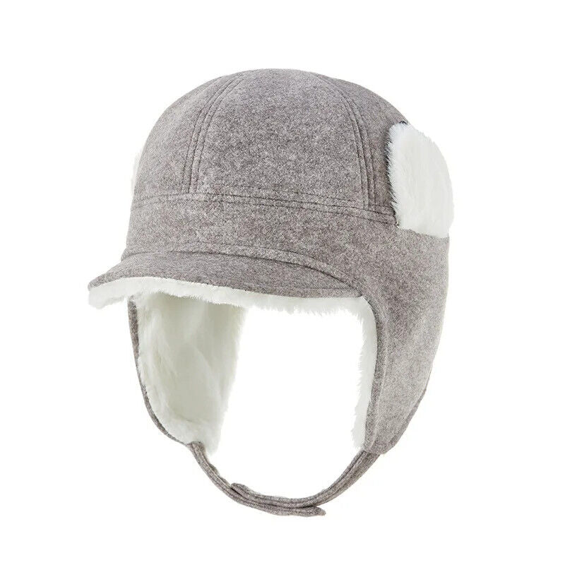 Women Winter Hats Faux Leather Wind-Proof Thick Warm Fleece Lining Baseball Caps