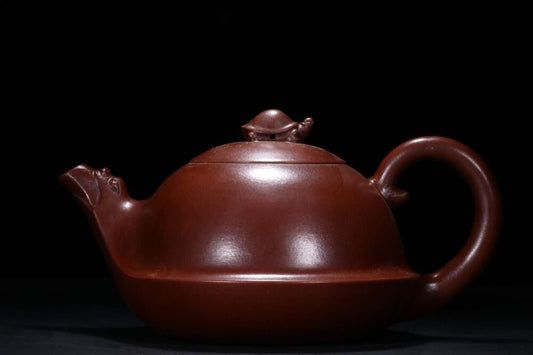 Chinese Yixing Zisha Clay Handmade Exquisite Teapot 品名:紫砂福寿龙龟壶
