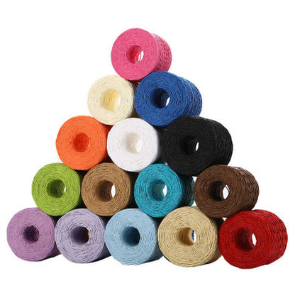 200M 2mm Raffia Paper Cord StrawRope Yarn DIY Crochet Summer Beach Hat Bag Craft