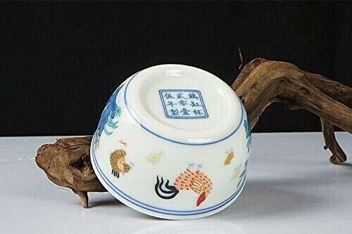 Chicken Cup Chinese Porcelain Royal Style Retro Color Glaze