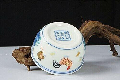 Chicken Cup Chinese Porcelain Royal Style Retro Color Glaze