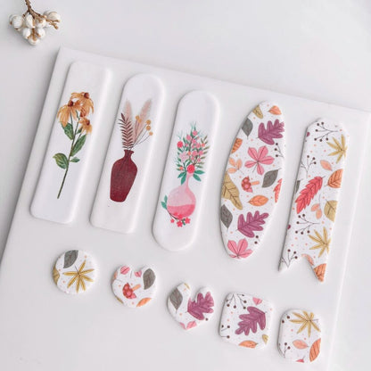 Polymer Image Transfer Paper Plants Flowers Leaf Decals DIY Jewelry Craft Tools