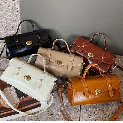 Vintage Messenger Handbag, Real Leather Crossbody Shoulder Bag Cambridge Bag