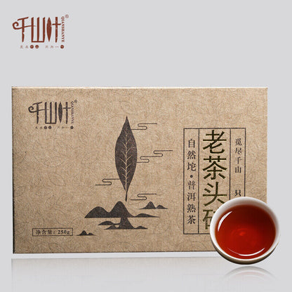 LAO CHA TOU ZHUAN * 2019 Qian Shan Ye Yunnan Puer Tea Brick Pu'er Tea 250g Ripe