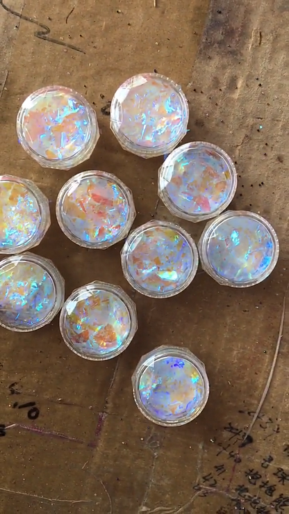 Nail Art Acrylic Glitter 5ml Jar Pigment Ultra-Thin Fire Opal Flake Powder Paint