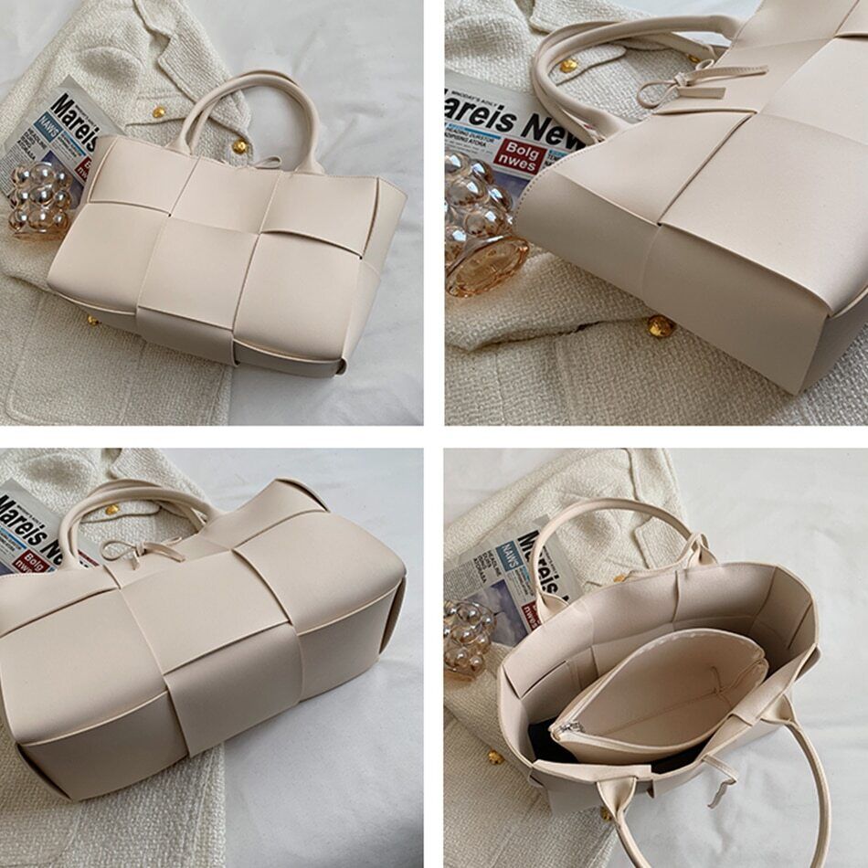 2 Set Women's Tote Bags PU Leather Shoulder Bags Women Lady Bag Handbags