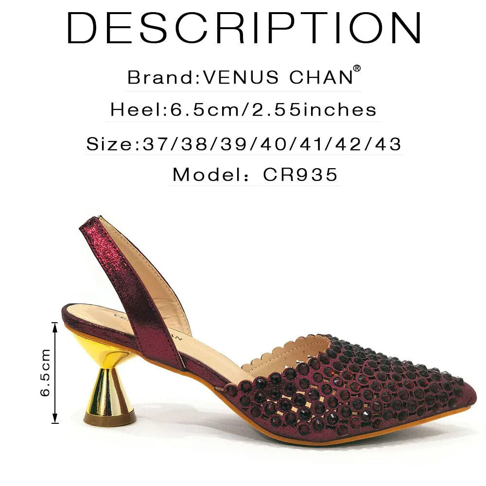 Pointed Toe Heels Women Party Wine Pumps Shoes Bags Matching Set