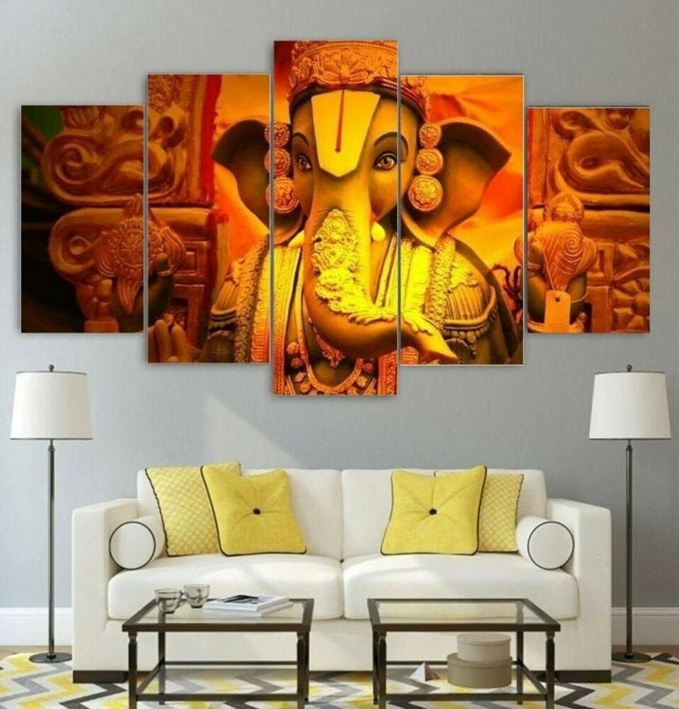 Lord Ganesha Hindu Mythology 5 Pcs Canvas Print Wall Art Poster Home Decoration