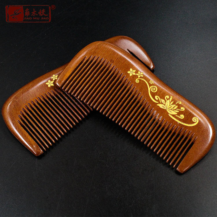 Natural Wooden Hair Comb Red Sandal Wood Comb Fine Toothed Comb Massage Brush