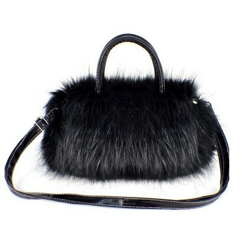 Pretty Cute Faux Rabbit Fur Handbag Shoulder Messenger Bag Fashion Long FurGrass