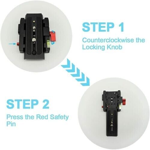Quick Release Plate Camera Tripod Base with QR Clamp Adapter 1/4" and 3/8" Screw
