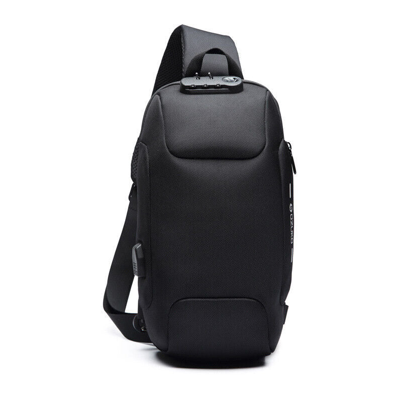 Comb. Lock Charging Port Water Resistant Chest Pack Sling Bag One Strap Backpack