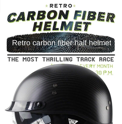 Carbon Fiber Motorcycle Half Helmet Men Women Gift Retro Motorcycle Helmet