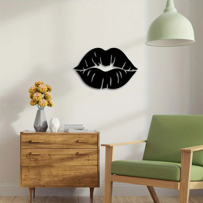 Metal Sexy Lips Wall Art,Ready To Hang Metal Wall Decorations For Bedrooms