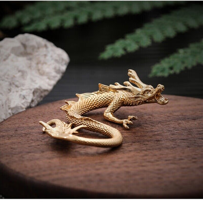 mini copper dragon statue on sales handmade craft artware table decoration China