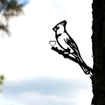 1pc Metal Swallow, Pileated Woodpecker Tree Art Decoration Metal Yard Art Birds