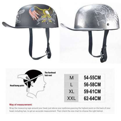 Motorcycle Half Helmet DOT Retro Baseball Cap Open Face Scooter Moped Jet Helmet