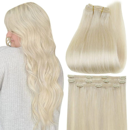 Full Shine 50 Grams 100% Real Clip Remy Human Hair Extensions Full Head Thick