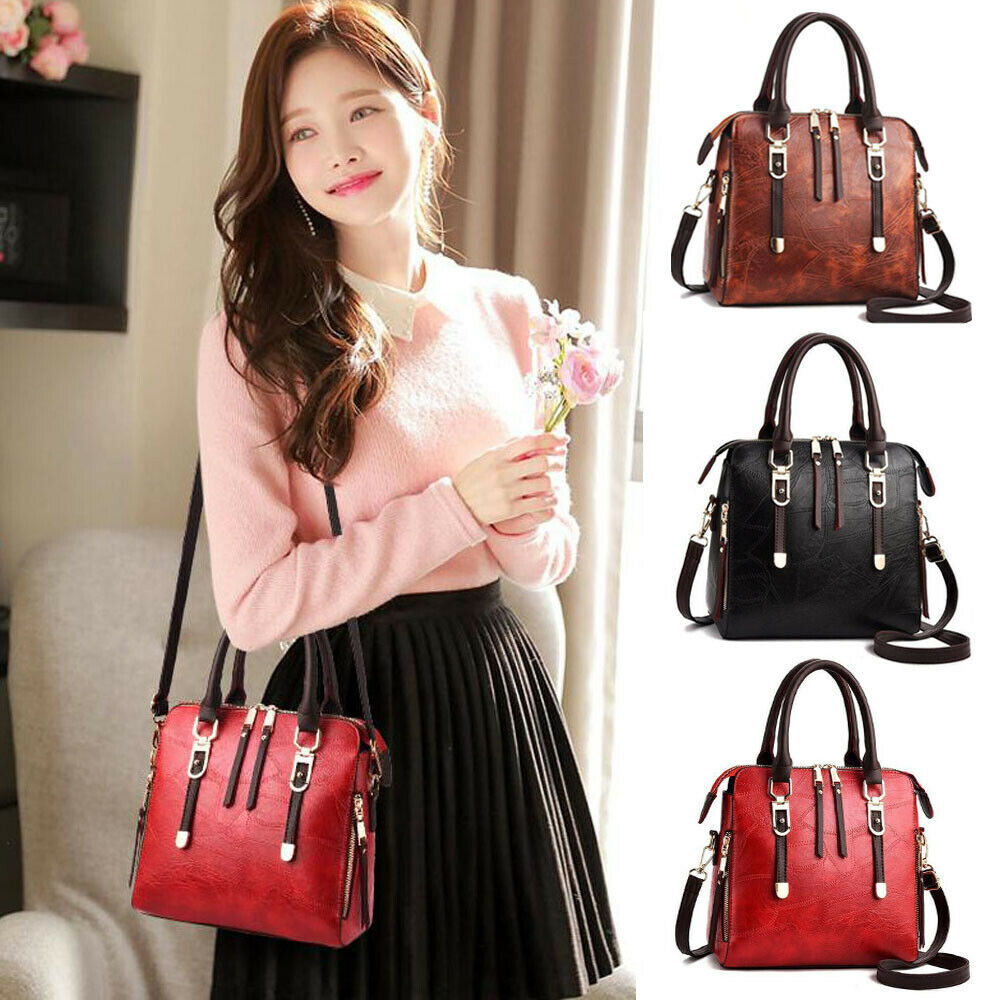 Women's PU Leather Handbags Crossbody Bag Tote Messenger Ladies Shoulder Purse