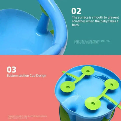 Baby Bath Chair Suction Cups Seat Heat Resistant for Bathtub 6-18 Month Shower