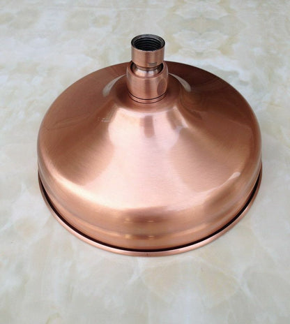 8" Antique Red Copper Round Rainfall Shower Heads Extension Pipes Wall Arm Parts