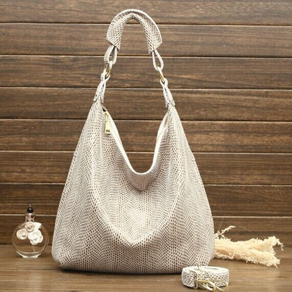 100% Genuine Leather Shiny Shoulder Bags Big Bag Handbags Women