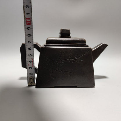 Vintage Chinese Yixing Purple Clay Teapot Zisha Ceremony Carving Collectible Art