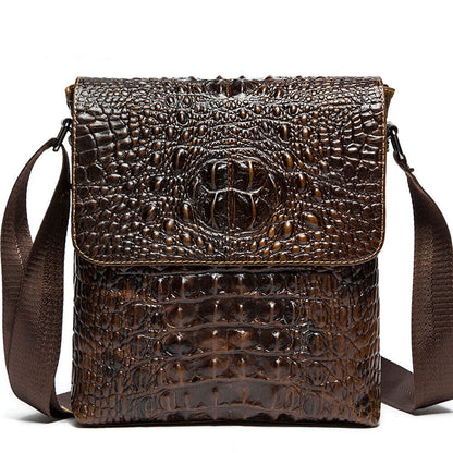 100% Cow Leather Crocodile Embossed 10" Men's Business Shoulder/Messenger bags