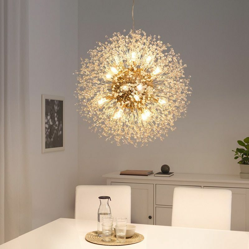 Modern Crystal Dandelion Chandelier Lighting Pendant Lamp Living Room Dining G9