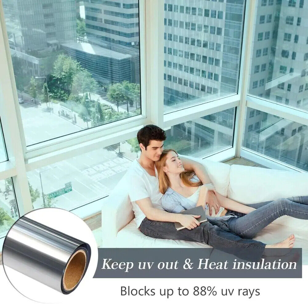 Glass Window Film Reflective Silver Mirror Tint Self-Adhesive Decal 5 8 10 Meter