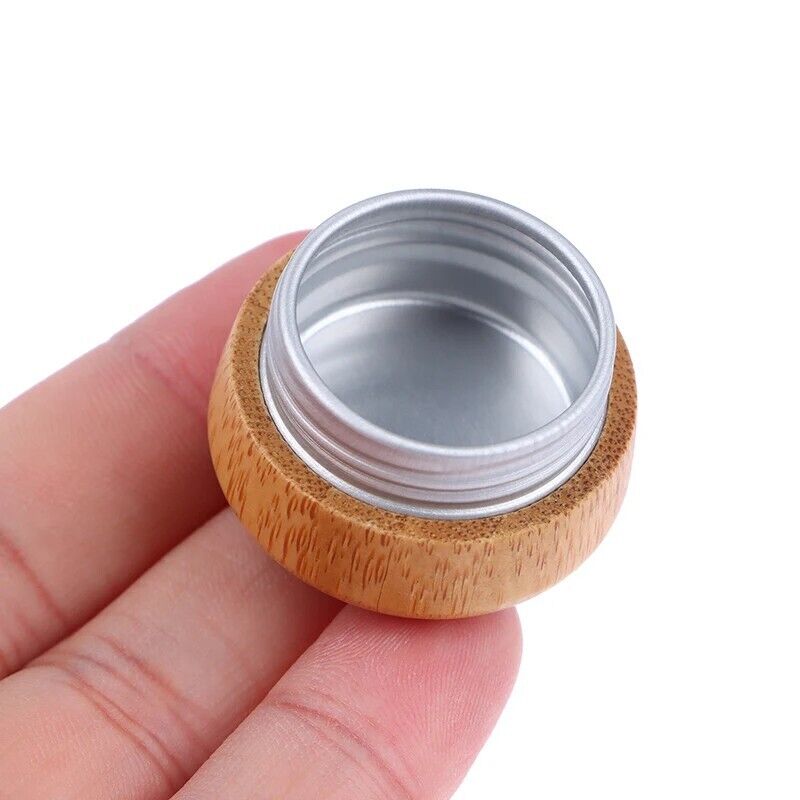 Cosmetics Containers Bamboo Cream Bottle Lip Balm Makeup Skincare Jars 2.3x2.7cm