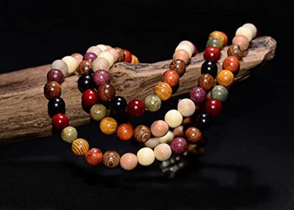 Wooden Beads Bracelet Tibetan Buddhist Mala prayer beads Necklace for Women Men