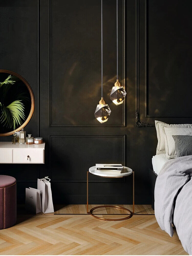 Pendant Lights K9 Crystal Small Chandelier Minimalist LED Lighting Bedside Lamps