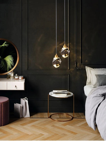 Pendant Lights K9 Crystal Small Chandelier Minimalist LED Lighting Bedside Lamps