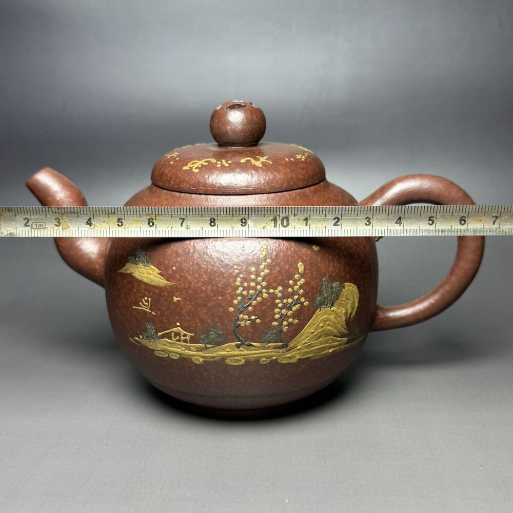 Vintage Chinese Yixing Purple Clay Teapot Zisha Ceremony Fine Landscape Tea Set