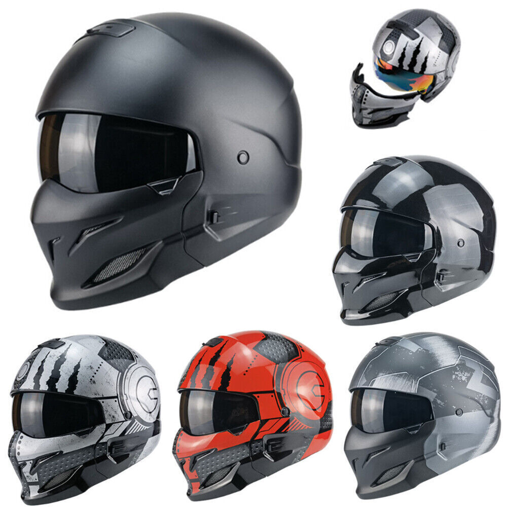 Open Face Full Face Helmet Motorcycle Helmet for Street Bike Cruiser Scooter DOT