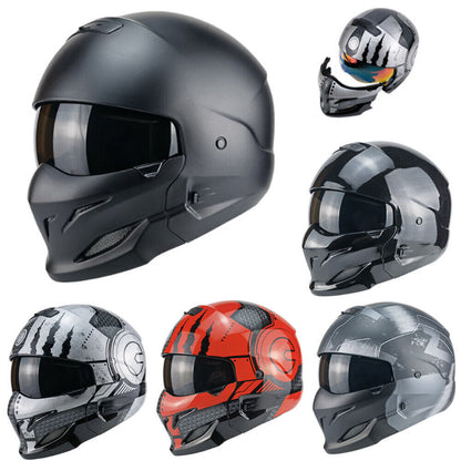 Open Face Full Face Helmet Motorcycle Helmet for Street Bike Cruiser Scooter DOT