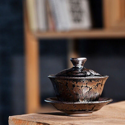 Chinese Jianzhan Tea Pot Of Popular Tenmoku Tea Bowl Gaiwan Oil Droplets Tea Cup